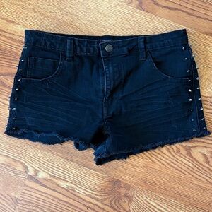 Forever 21 Black Denim Shorts with Studs